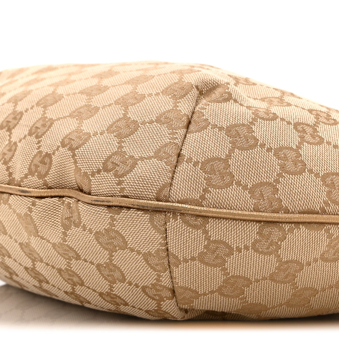 Monogram Web Medium Half Moon Hobo Gold Pink
