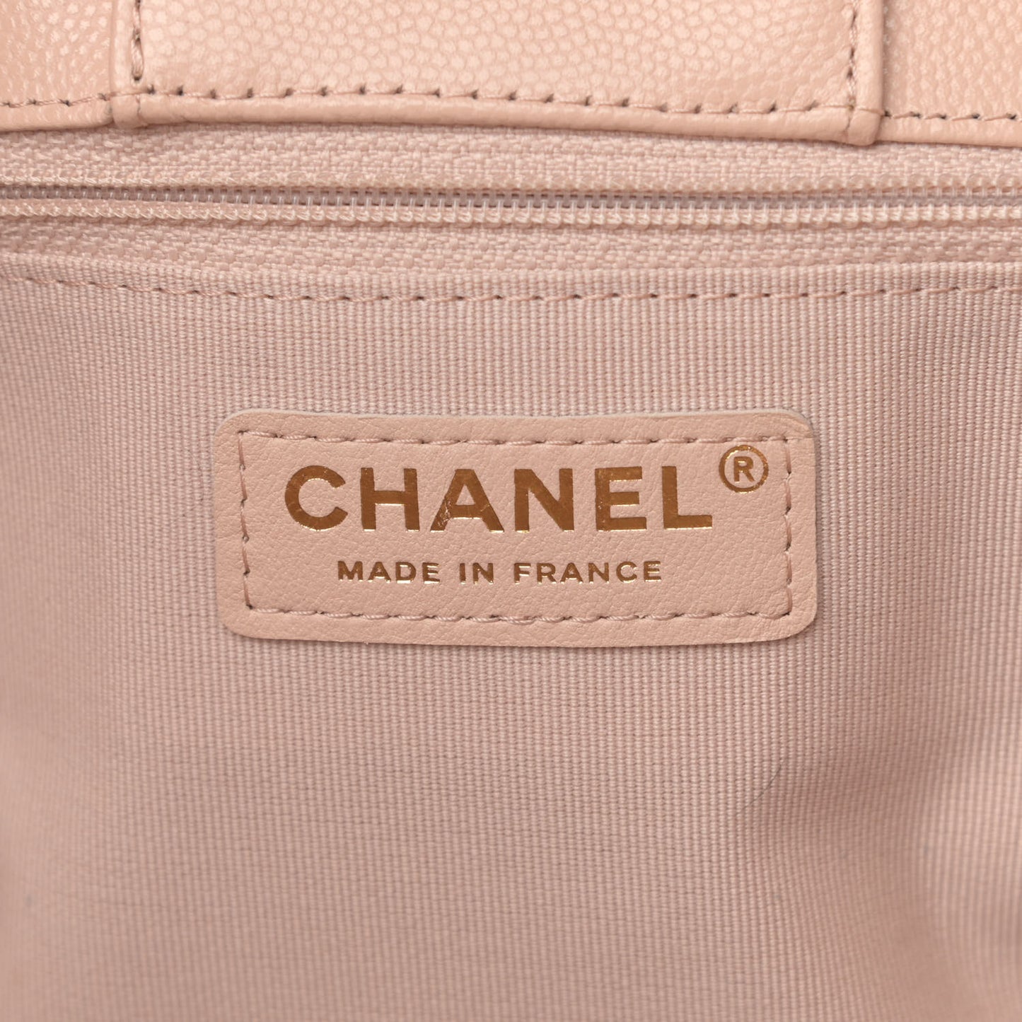 Caviar Quilted Large Classic Shopping Tote Light Beige