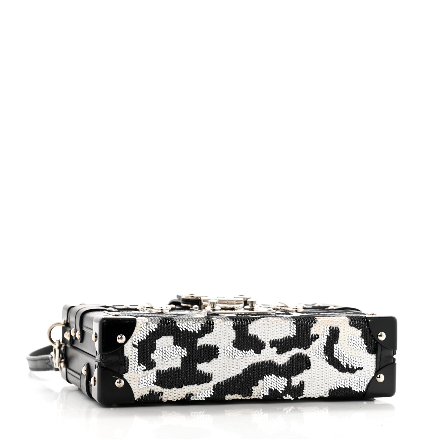 Sequins Leopard Petite Malle Black Gris