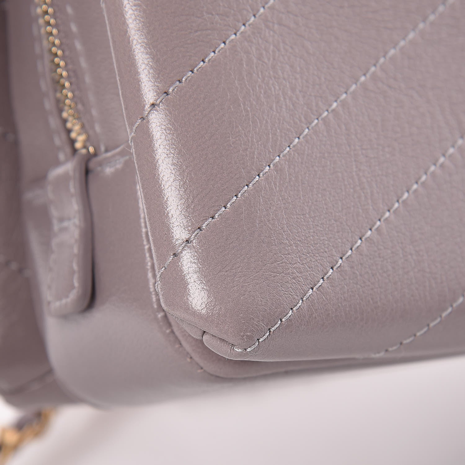 Chanel Lambskin Chevron Stitched Envelope Flap Light Grey 15 of 16