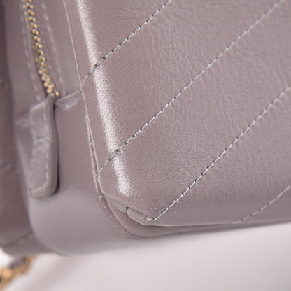 Chanel Lambskin Chevron Stitched Envelope Flap Light Grey 15 of 16