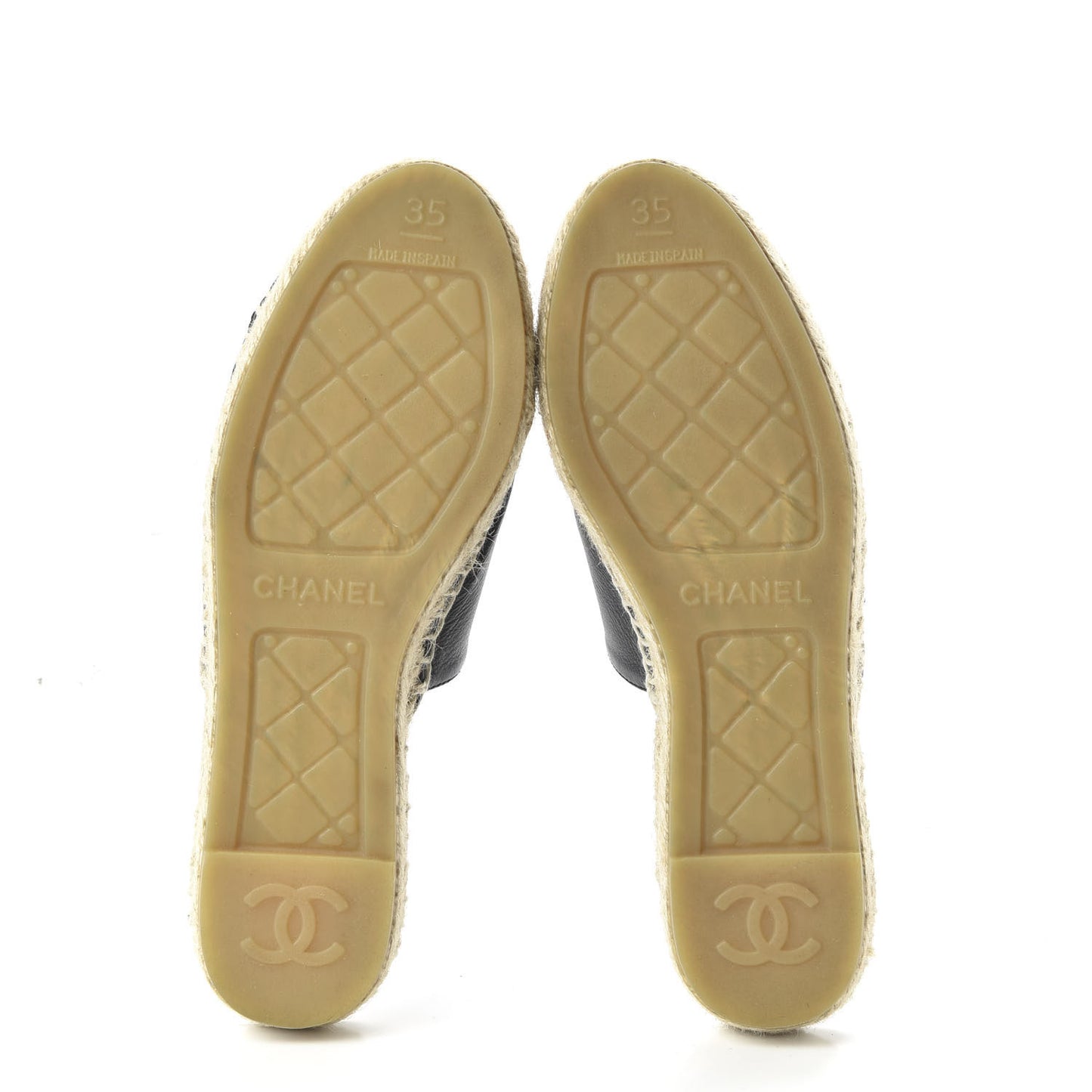 Calfskin CC Espadrille Mules 35 Black
