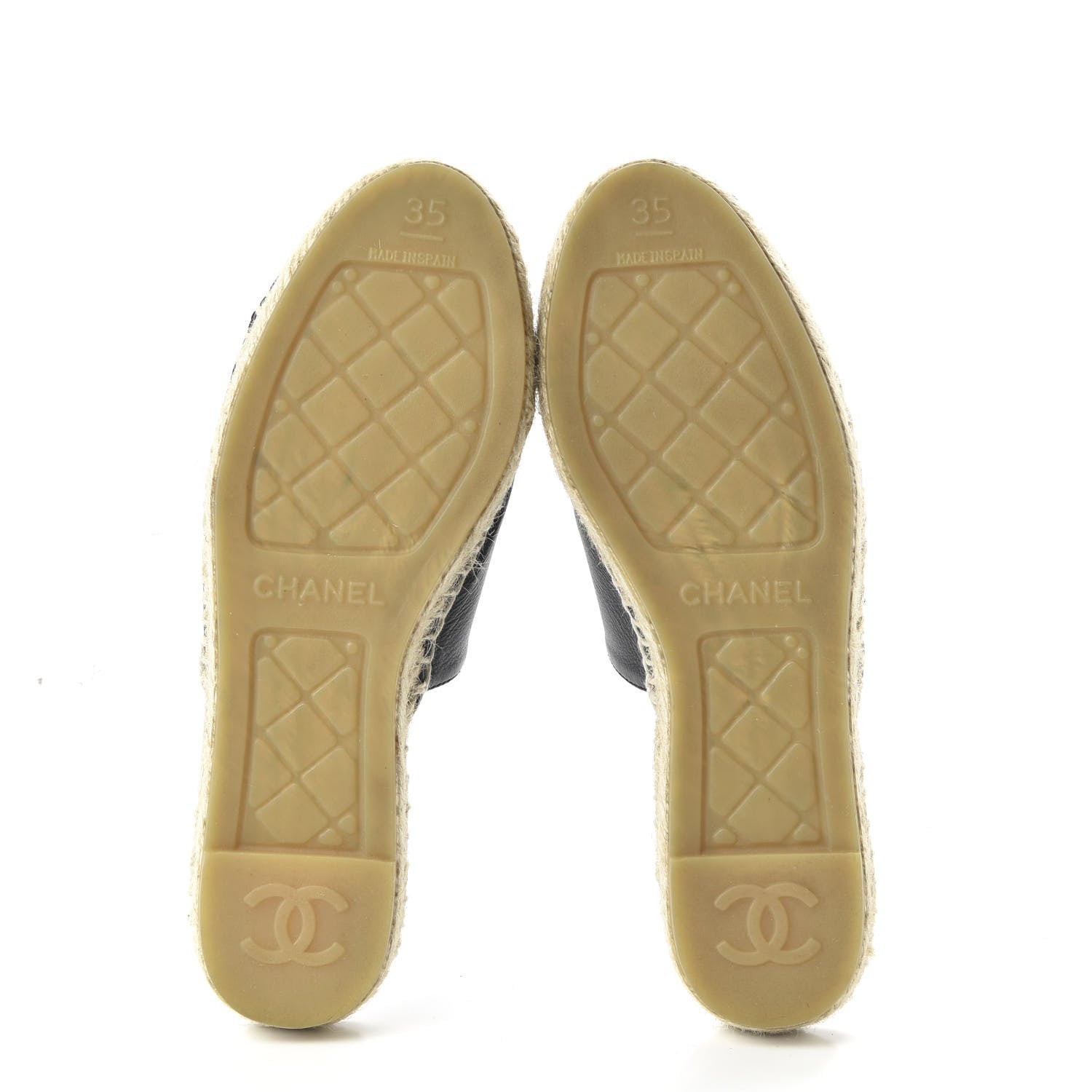 Chanel Calfskin CC Espadrille Mules 35 Black 5 of 10