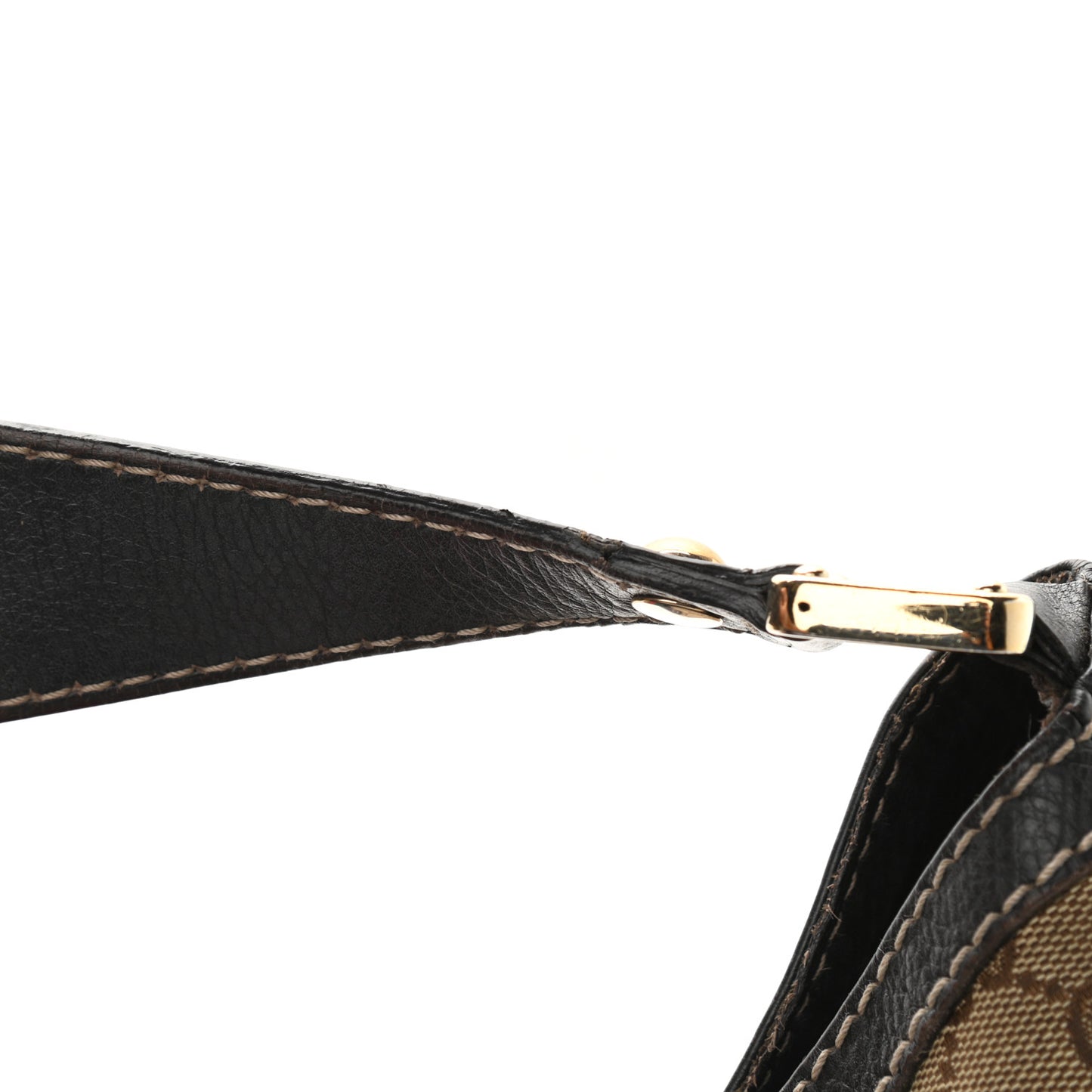 Monogram Large New Ladies Web Hobo Dark Brown