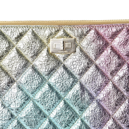 Chanel Metallic Goatskin Quilted Medium 2.55 Reissue Cosmetic Case Multicolor 9 of 10