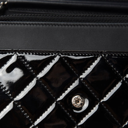 Chanel Patent Quilted Wallet On Chain WOC Black 8 of 13