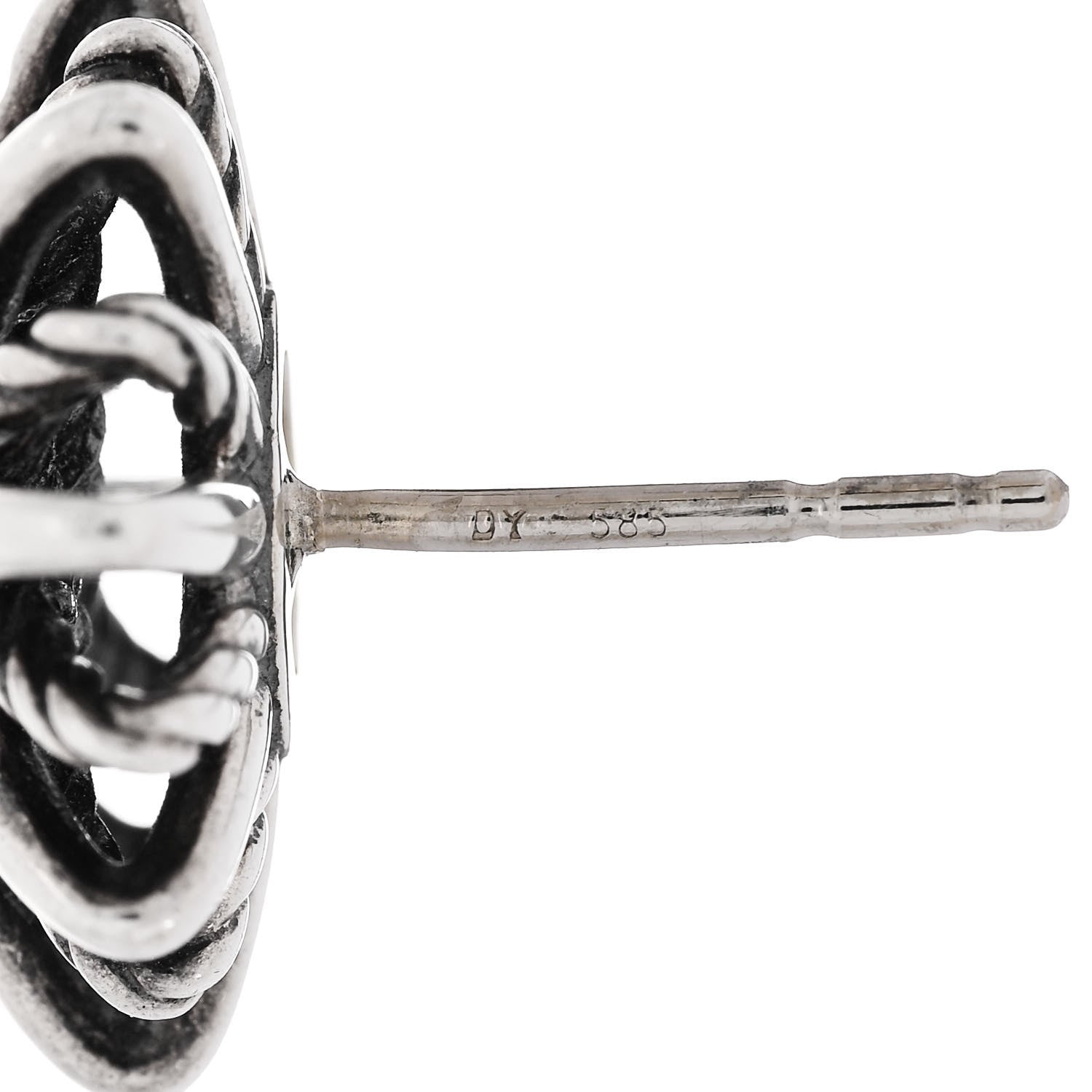 David Yurman Sterling Silver Diamond 16mm Starburst Earrings 5 of 5