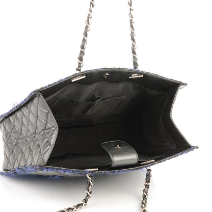 Chanel Calfskin Tweed Large Secrets Tote Navy 5 of 7