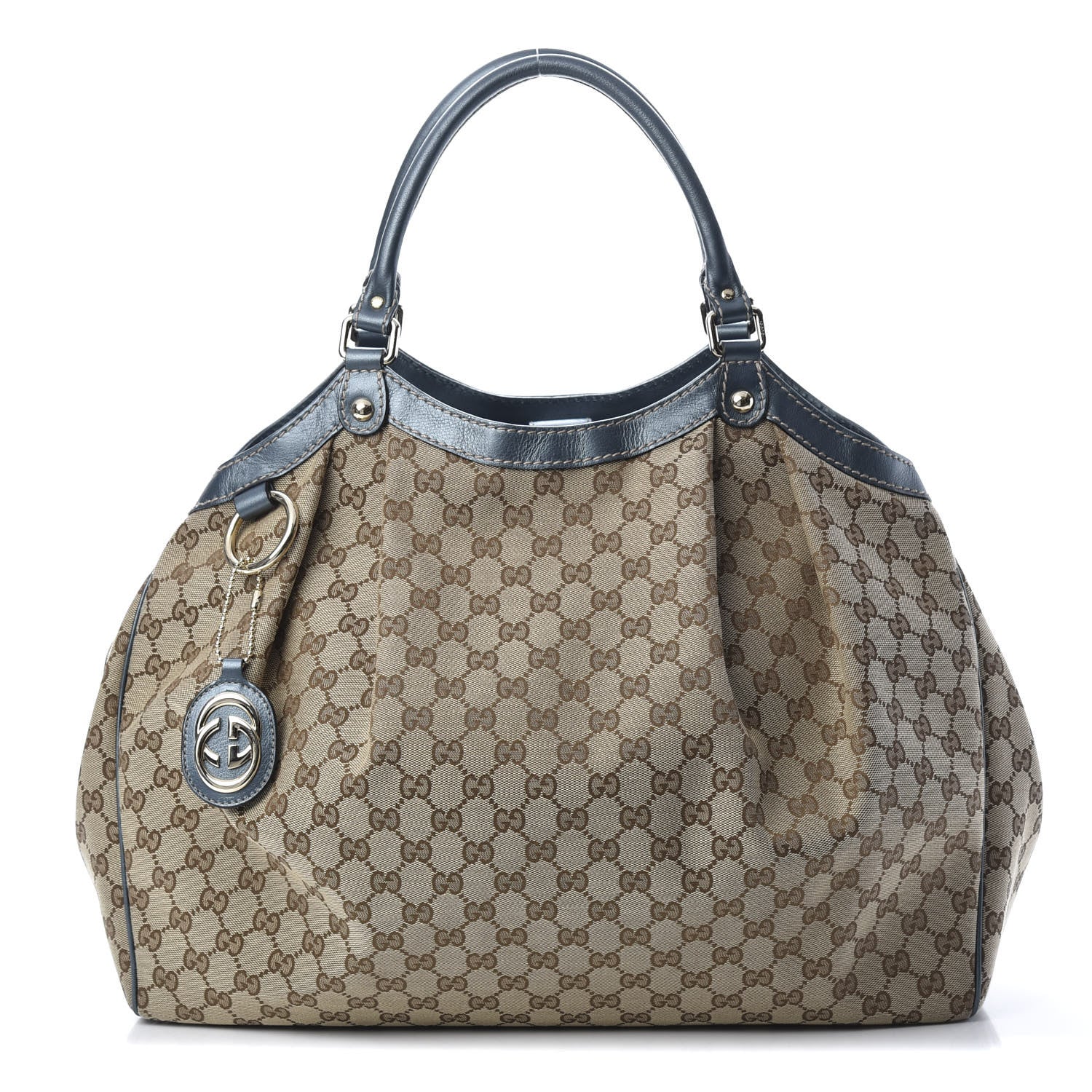 Gucci Monogram Large Sukey Tote Metallic Blue 1 of 12