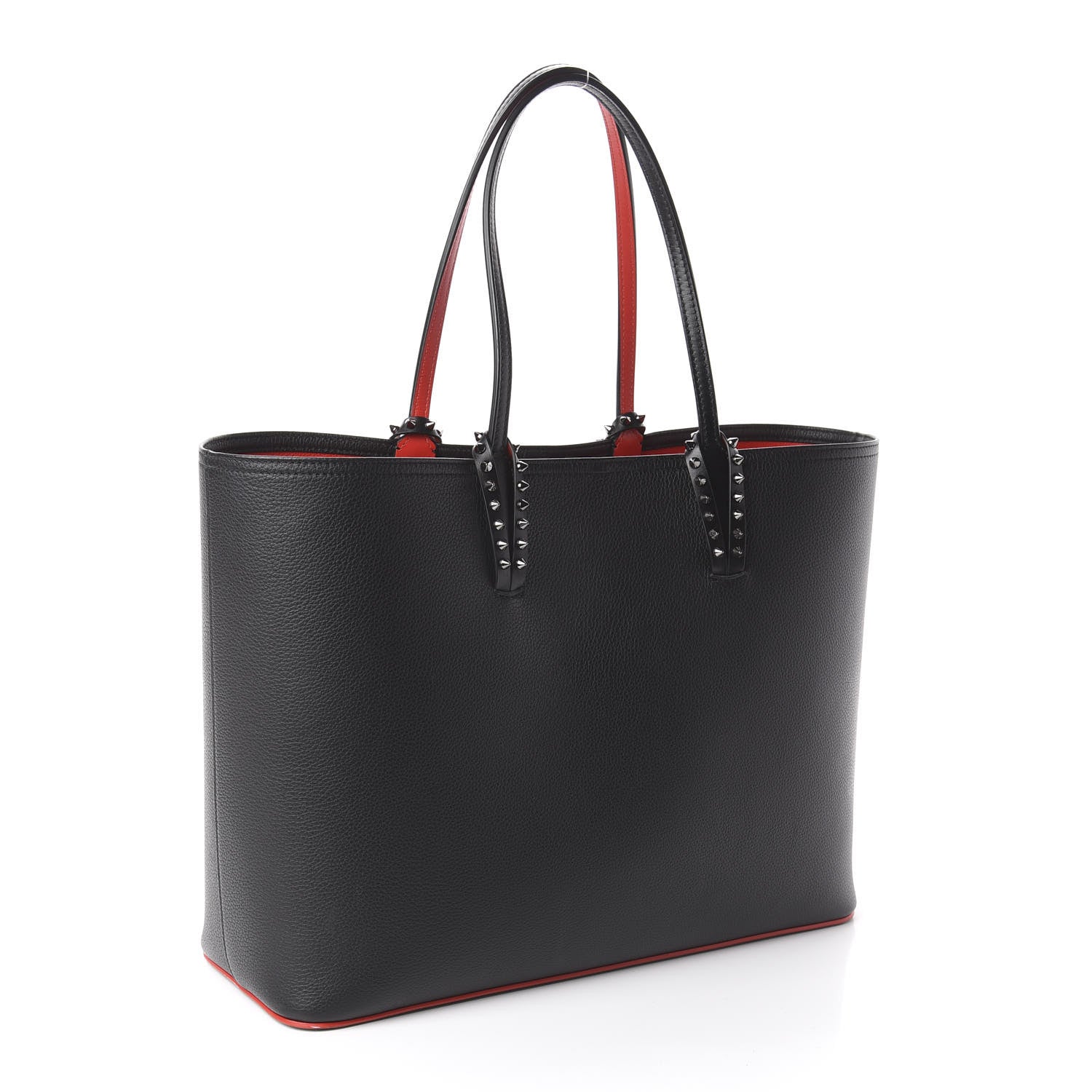 Christian Louboutin Calfskin Spikes East West Cabata Tote Black 2 of 8