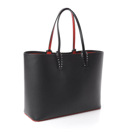 Christian Louboutin Calfskin Spikes East West Cabata Tote Black 2 of 8