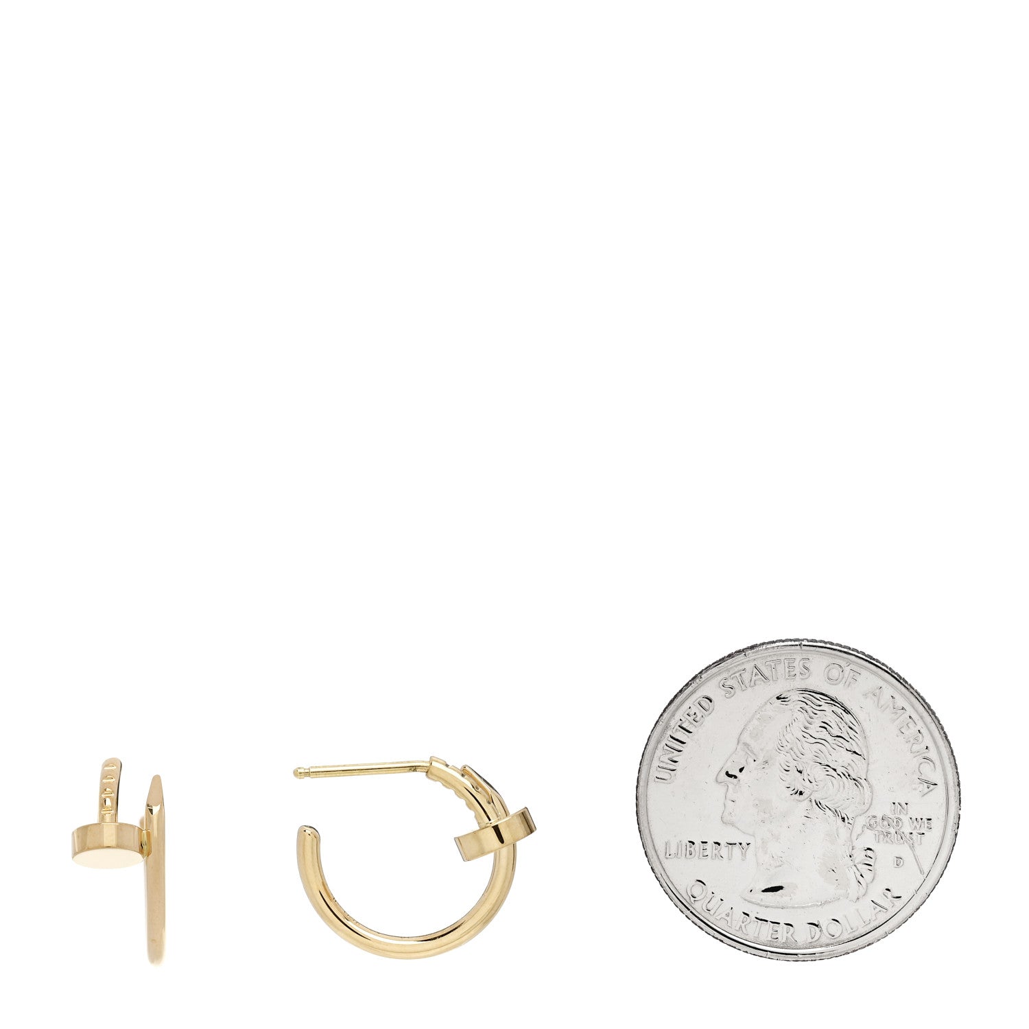 Cartier 18K Yellow Gold Juste Un Clou Hoop Earrings 2 of 5