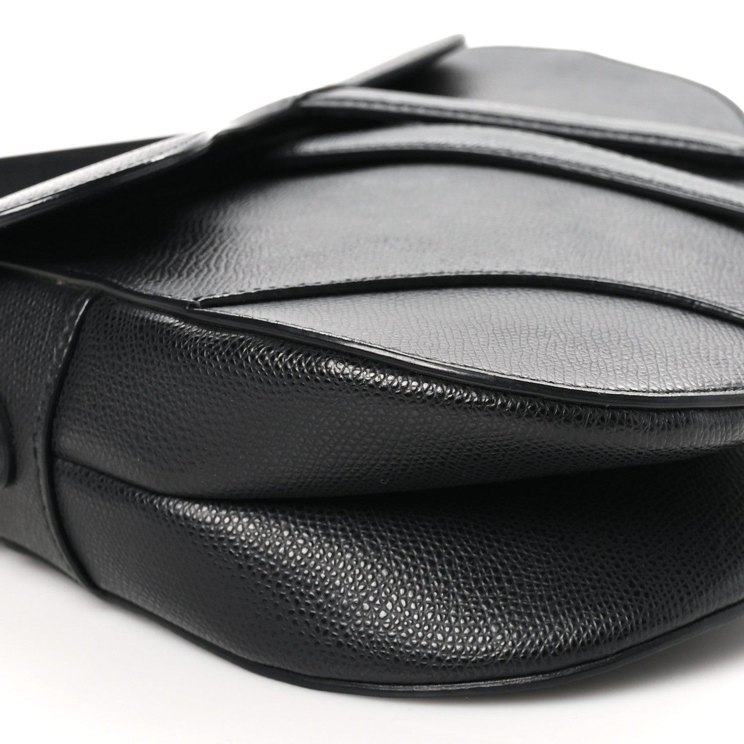 Christian Dior Grained Calfskin Saddle Bag Black 9 of 11