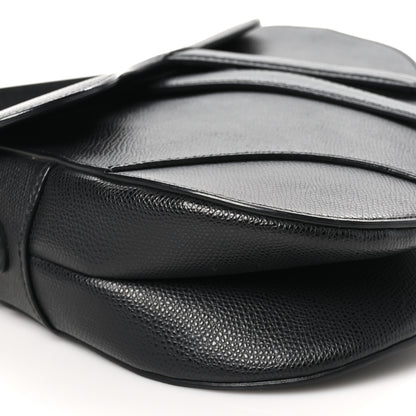 Christian Dior Grained Calfskin Saddle Bag Black 9 of 11