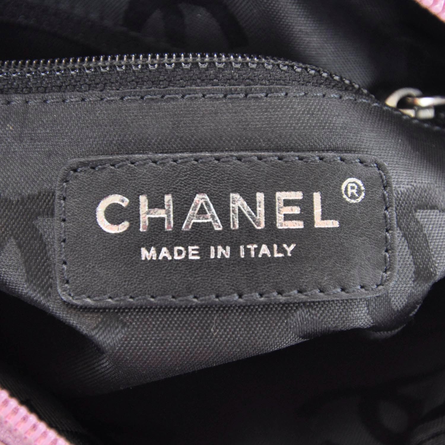Chanel Calfskin Quilted Cambon Pochette Pink Black 8 of 9