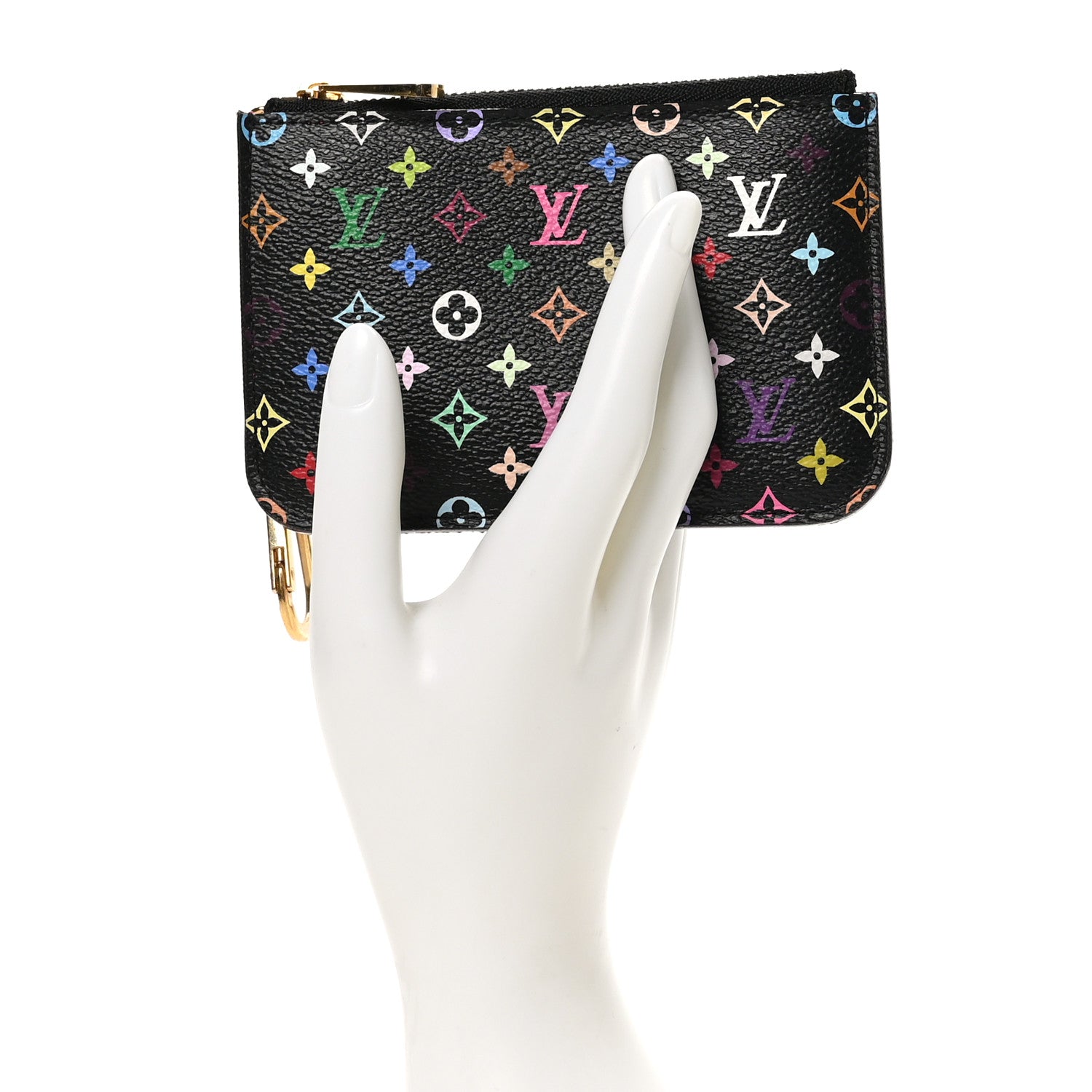 Louis Vuitton Monogram Multicolor Key Pouch Black Grenade 2 of 8