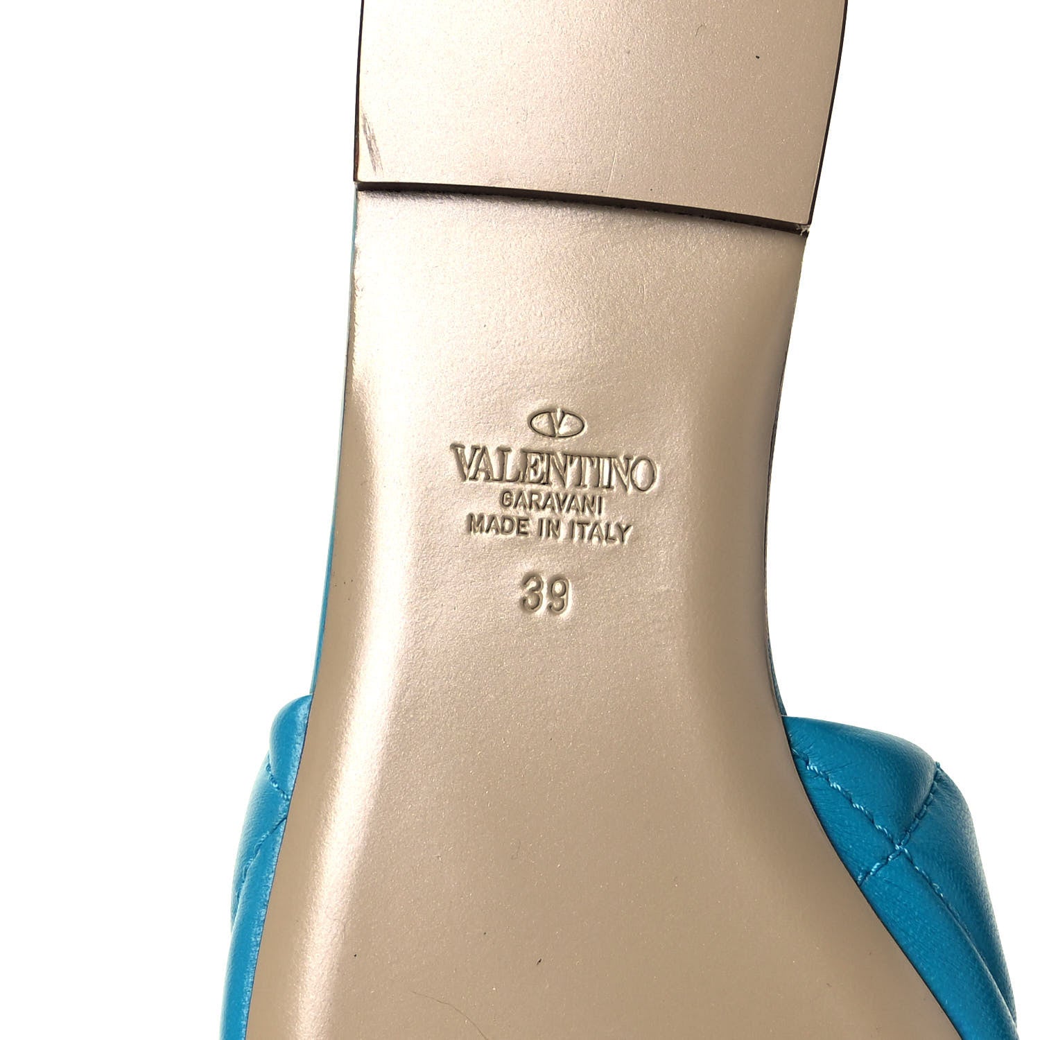 Valentino Garavani Nappa Roman Stud Flat Slide Sandals 39 Sky Fall 6 of 7