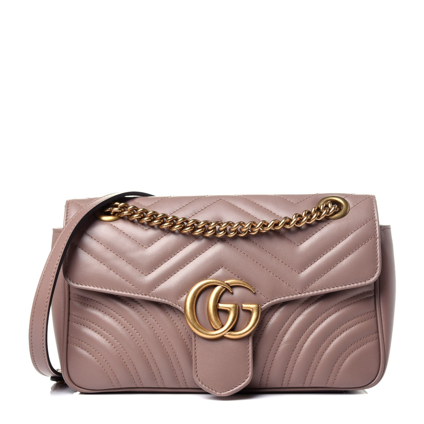 Calfskin Matelasse Small GG Marmont Shoulder Bag Porcelain Rose