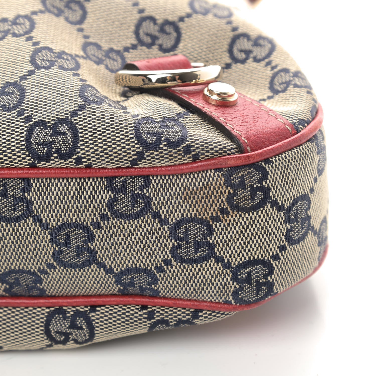 Gucci Monogram Medium Abbey D Ring Hobo Navy Red 7 of 12