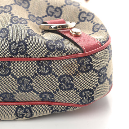 Gucci Monogram Medium Abbey D Ring Hobo Navy Red 7 of 12