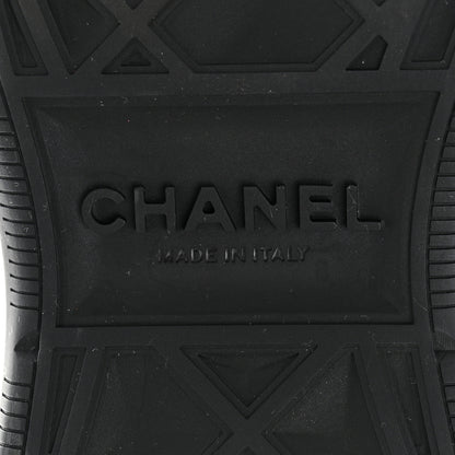 Chanel Suede Calfskin Nylon Grosgrain CC Sneakers 38.5 Light Blue 6 of 10