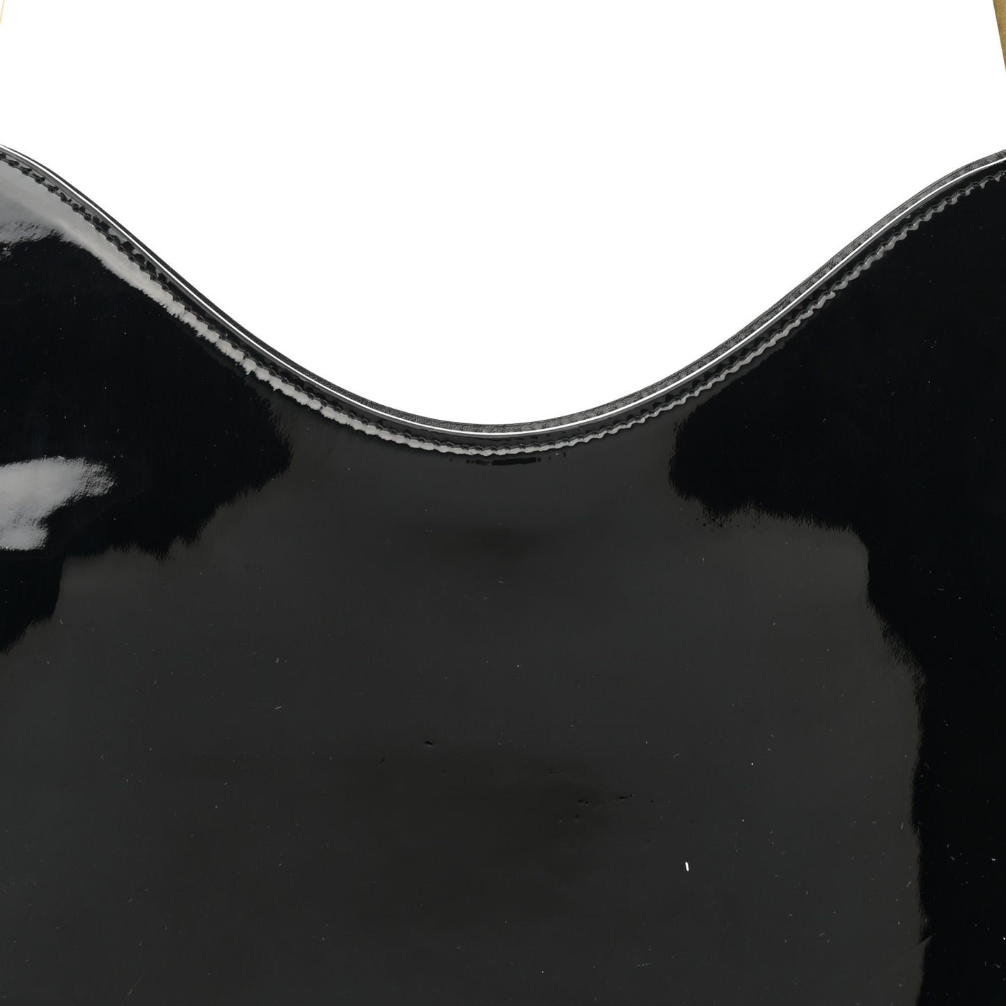 Patent Calfskin Sadie Shoulder Bag Black