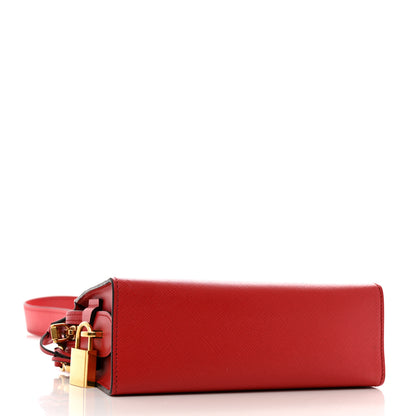 Prada Saffiano City Calfskin Esplanade Crossbody Bag Rosso 4 of 12