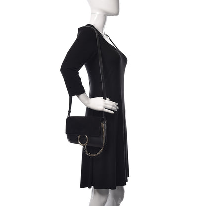 Chloe Suede Calfskin Small Faye Shoulder Bag Black 2 of 11