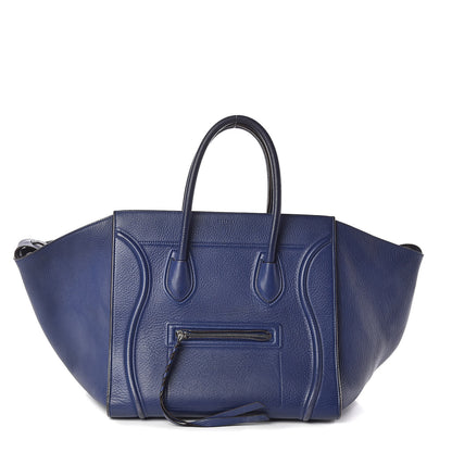 Celine Drummed Calfskin Medium Phantom Luggage Indigo 1 of 9