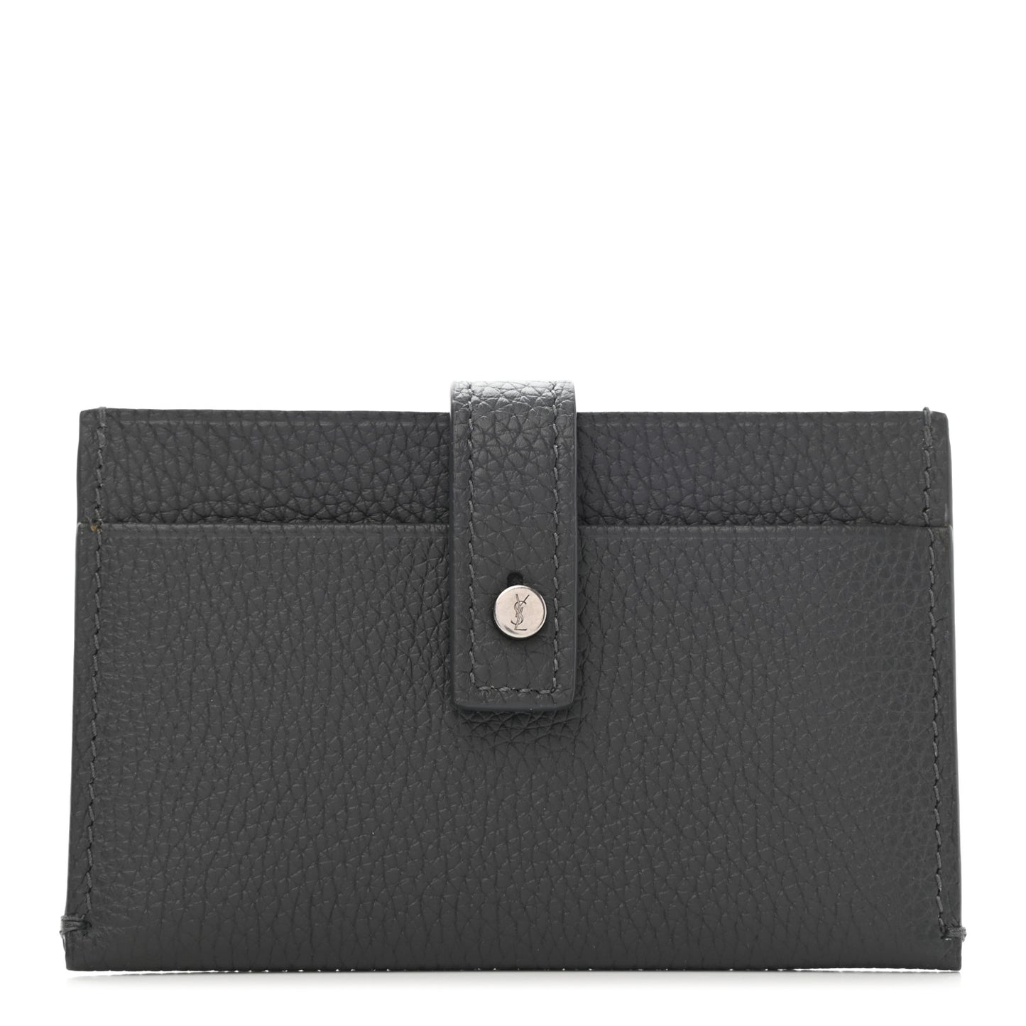 Grained Calfskin Sac De Jour Souple Card Case Grey