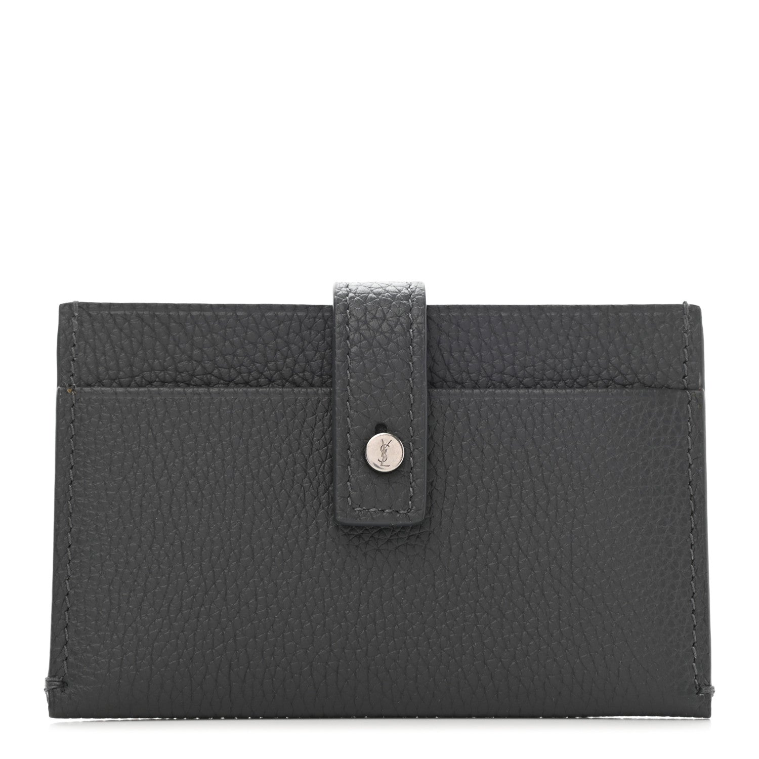 Saint Laurent Grained Calfskin Sac De Jour Souple Card Case Grey 1 of 7