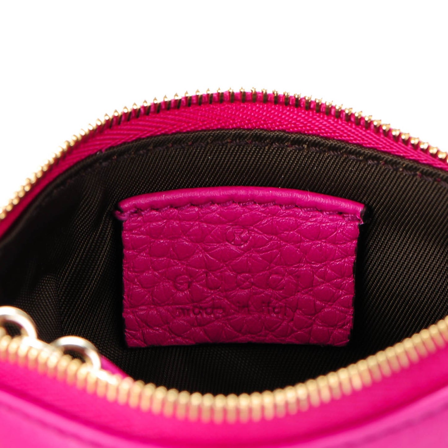 Pebbled Calfskin Soho Key Case Bright Bougainvillea