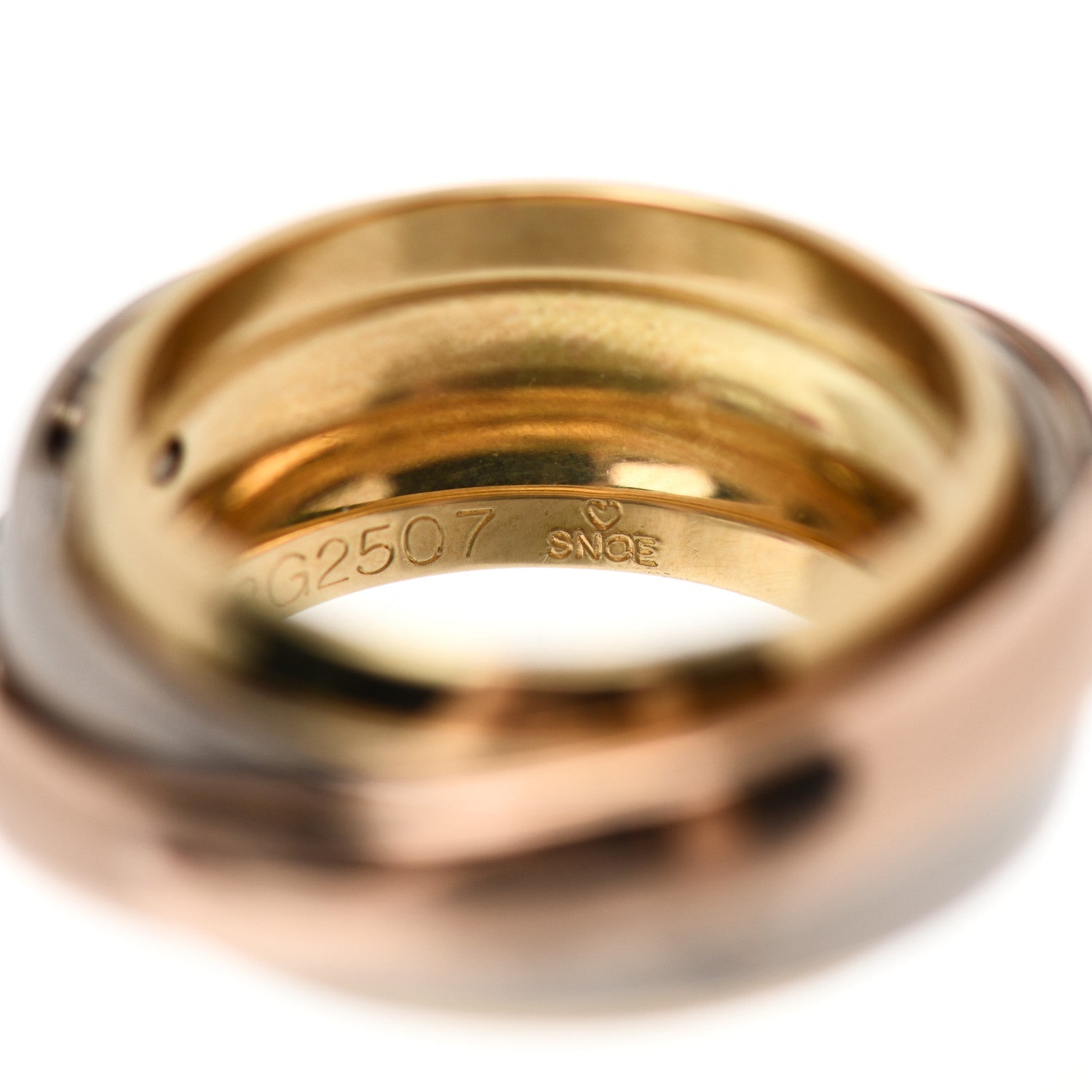 Cartier 18K Pink Yellow White Trinity Must Essence Ring 50 5.25 6 of 7