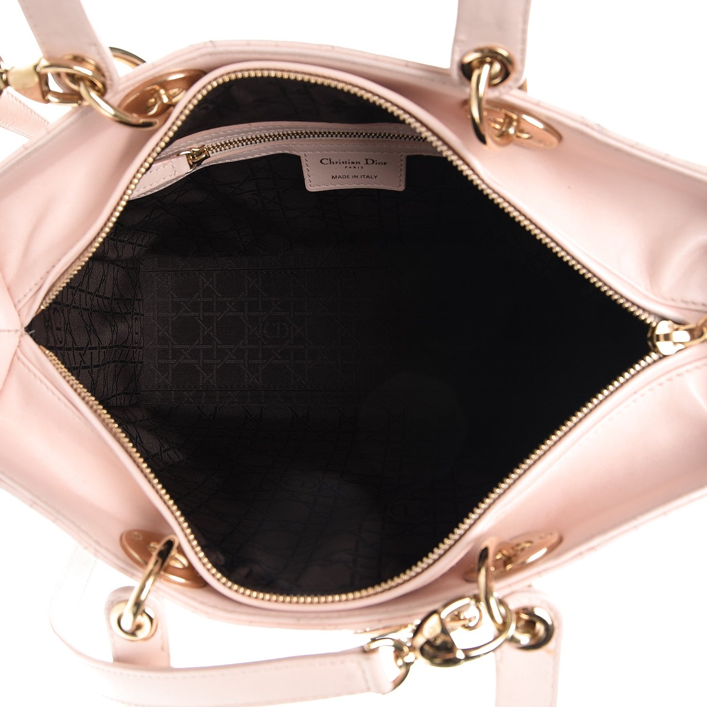 Lambskin Cannage Large Lady Dior Rose Poudre