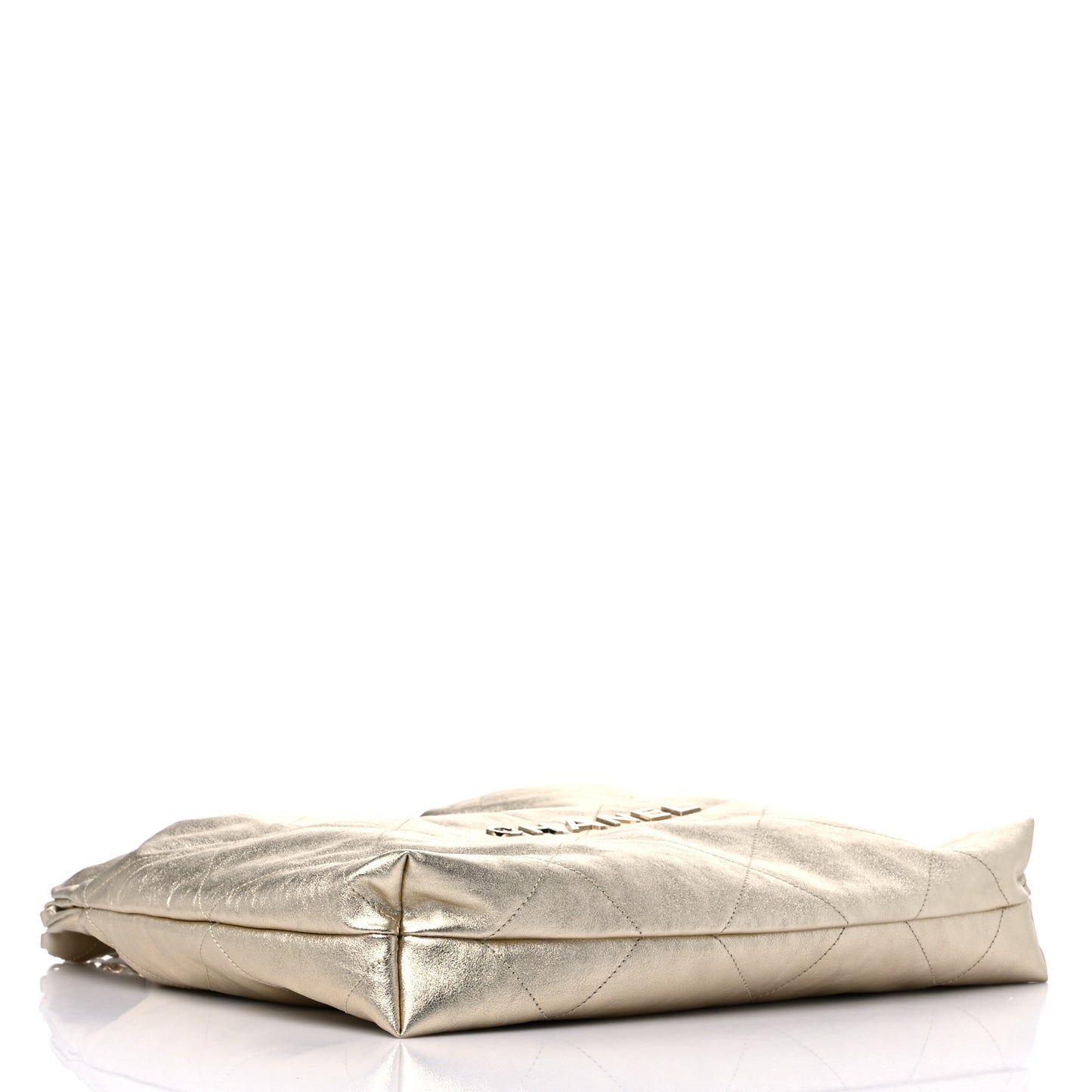 Metallic Calfskin Quilted Chanel 22 Golden