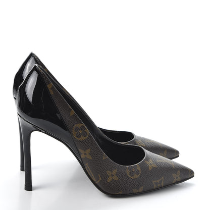 Louis Vuitton Monogram Cherie Pumps 37.5 Black 4 of 10