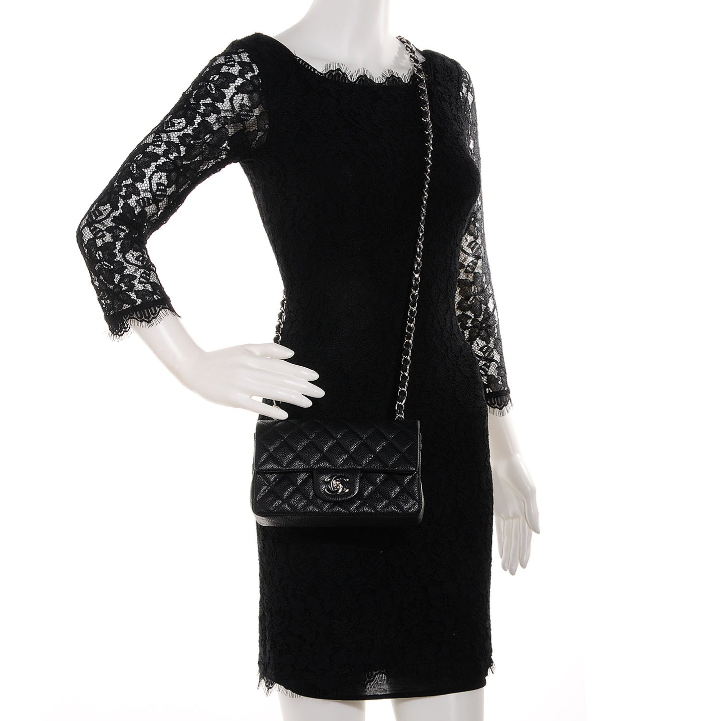 Caviar Quilted Mini Flap Bag Black