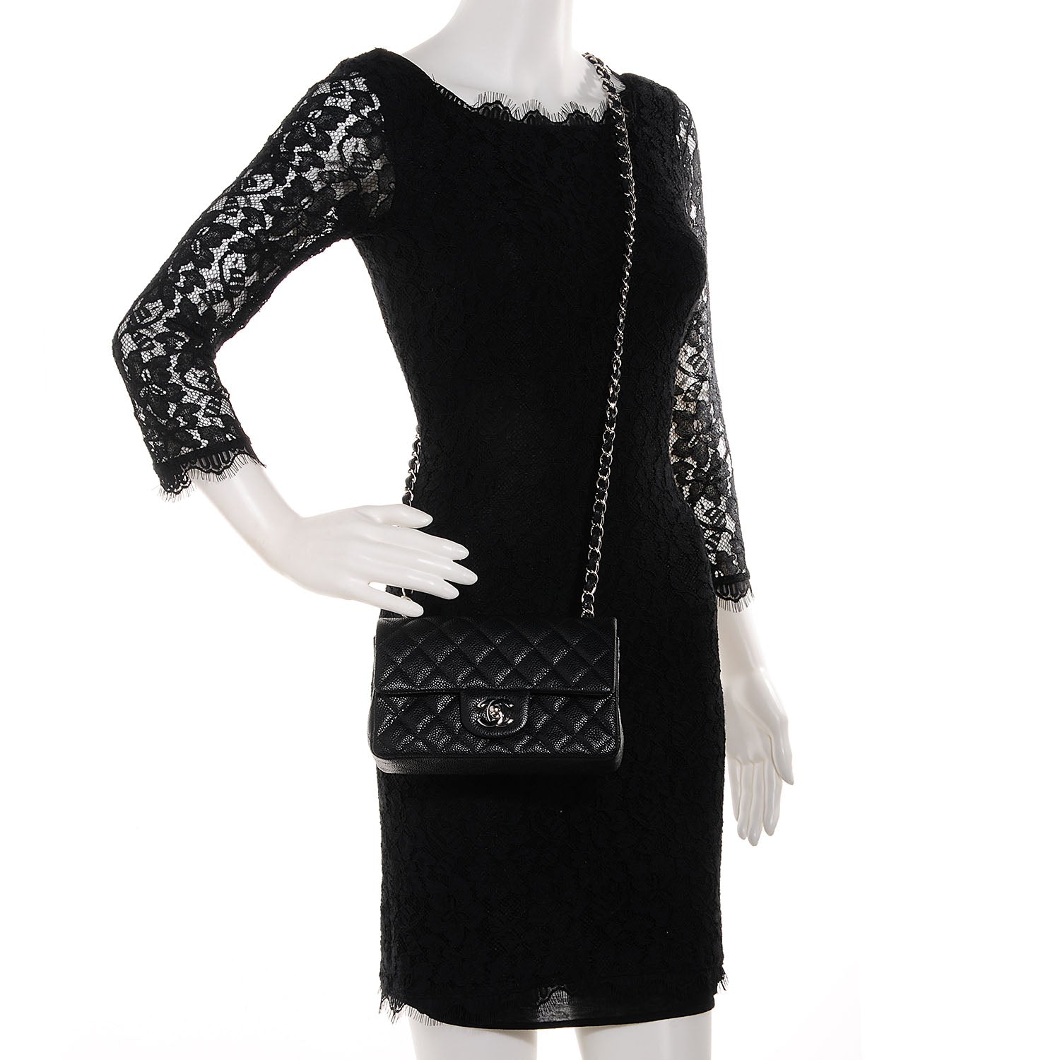 Chanel Caviar Quilted Mini Flap Bag Black 2 of 9