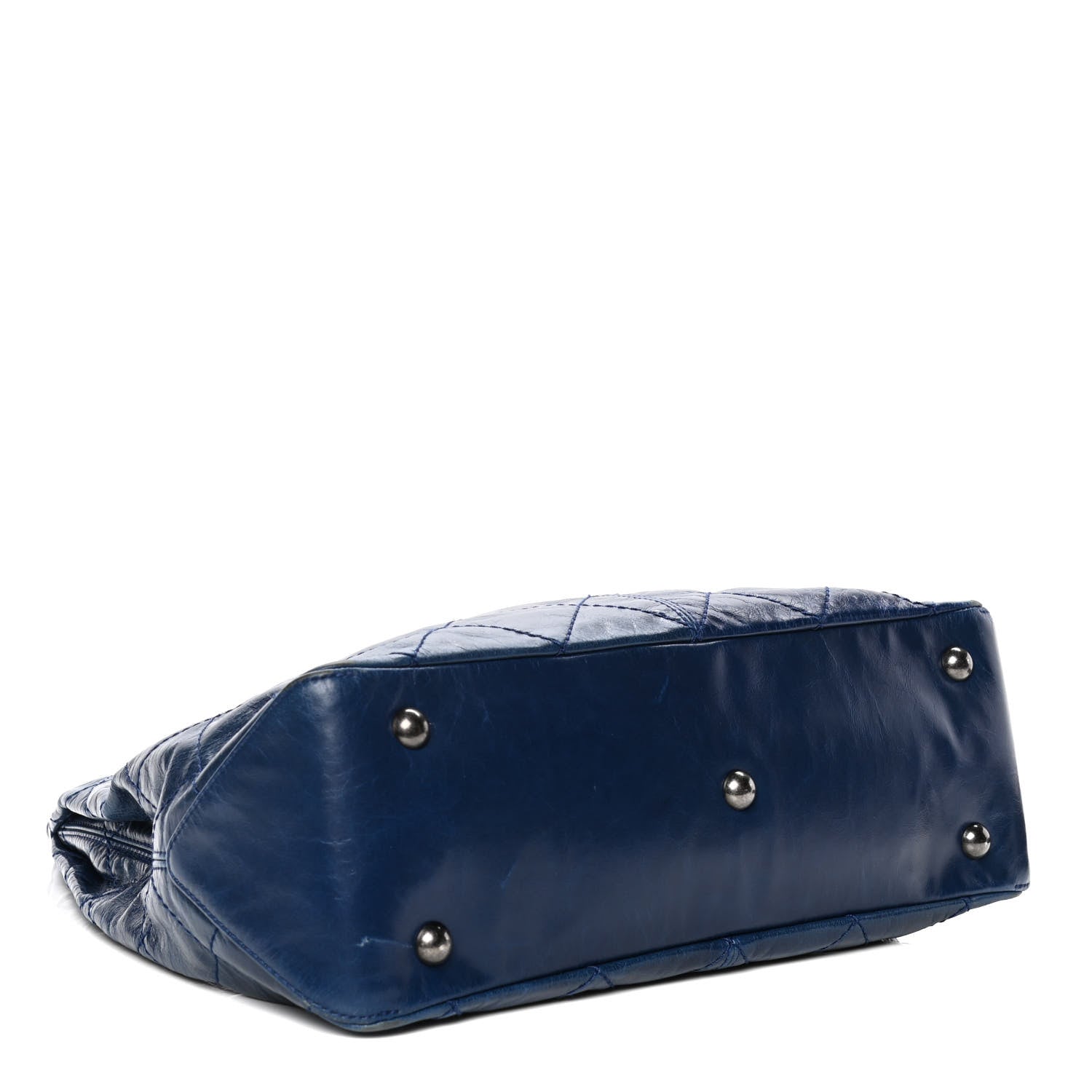 Chanel Aged Calfskin Quilted Coco Supple Hobo Navy Blue 5 of 10