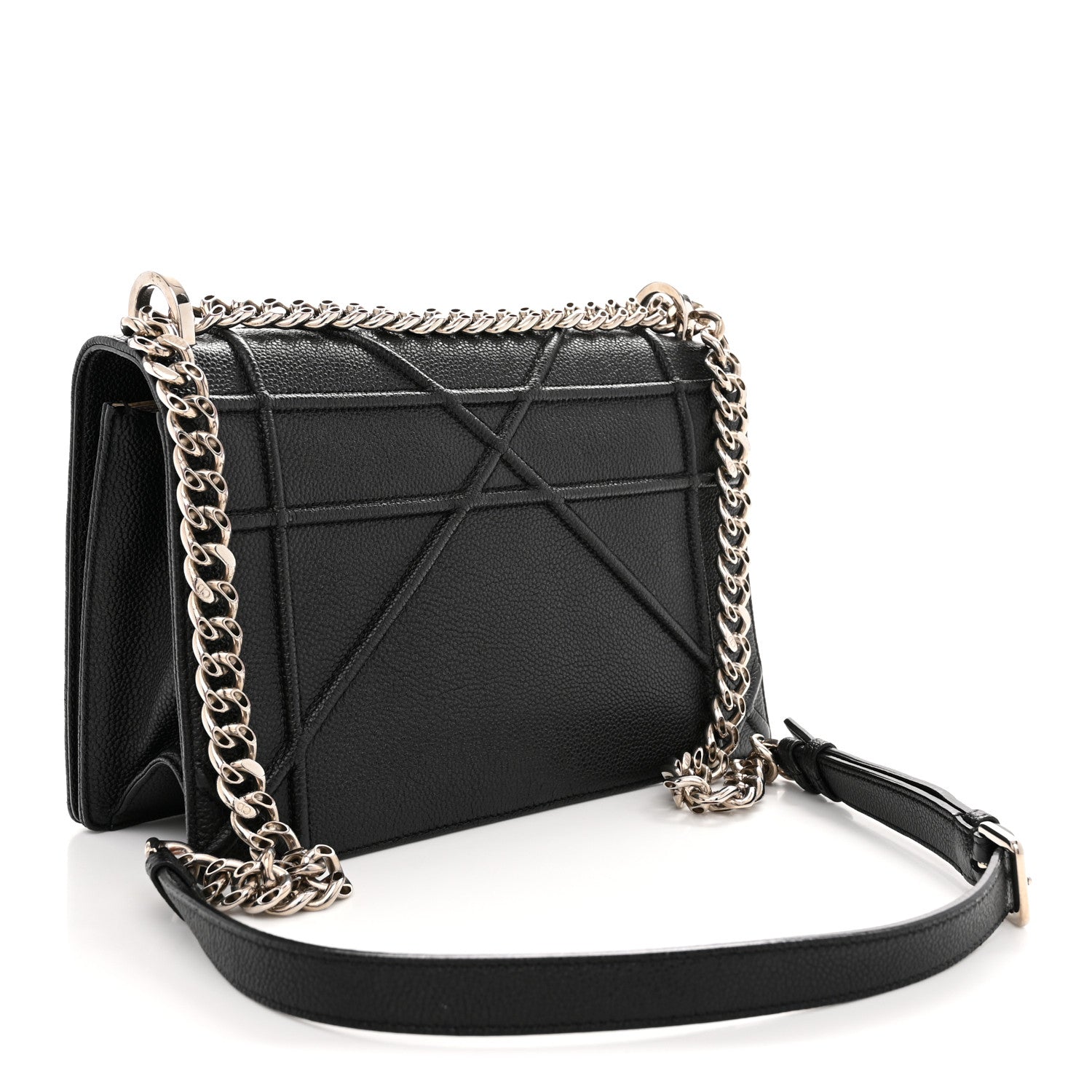 Christian Dior Grained Calfskin Medium Diorama Flap Bag Black 3 of 12