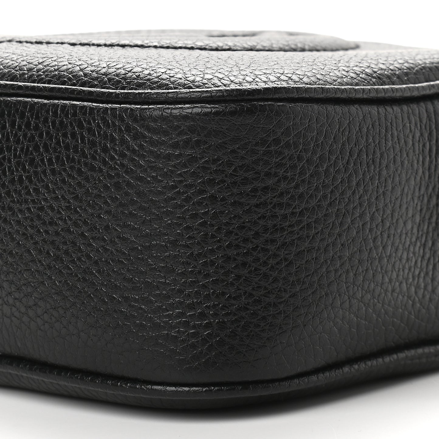 Pebbled Calfskin Small Soho Disco Bag Black