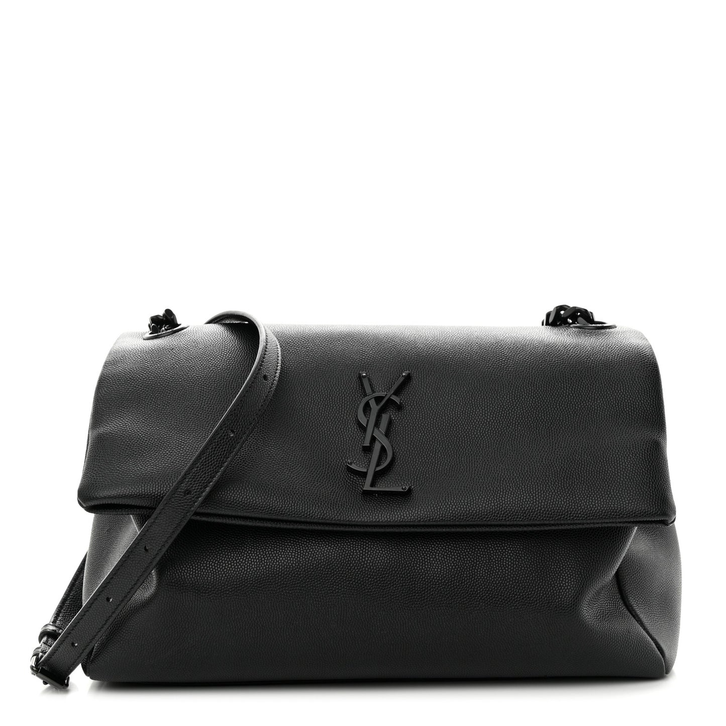 Grain De Poudre Medium West Hollywood Monogram Fold-Over Black