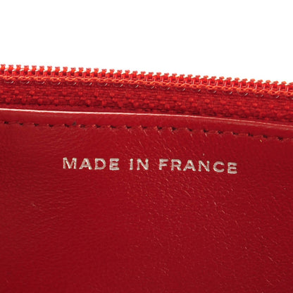 Chanel Lambskin Camellia Embossed Wallet On Chain WOC Red 7 of 8