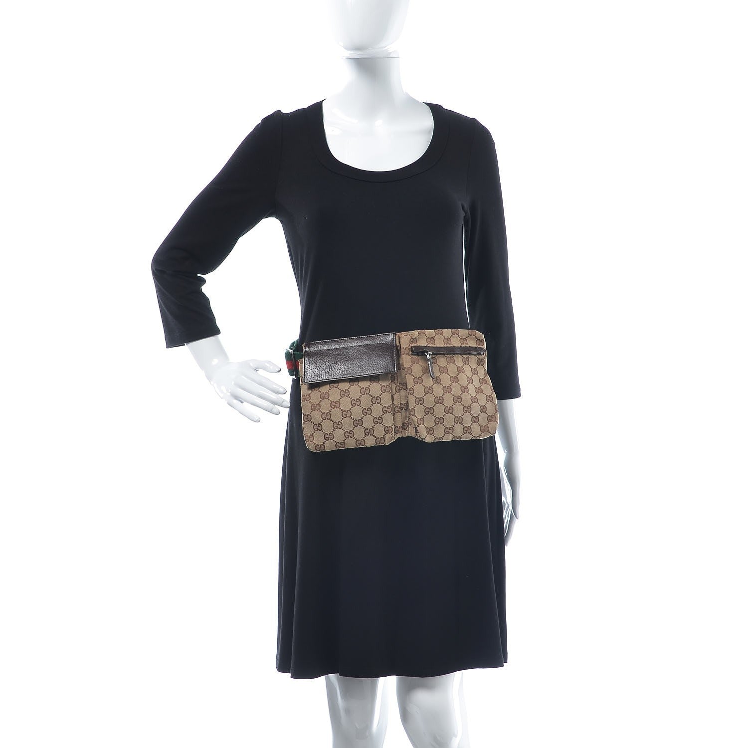 Gucci Monogram Web Belt Bag Dark Brown 2 of 14