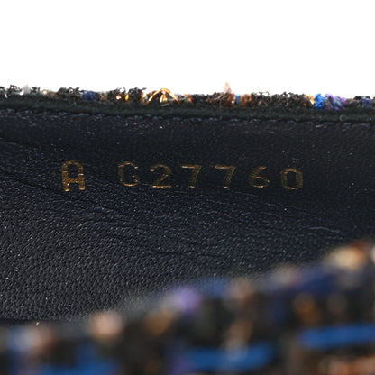 Chanel Tweed Cap Toe Ballerina Flats 37 Blue Black 7 of 9
