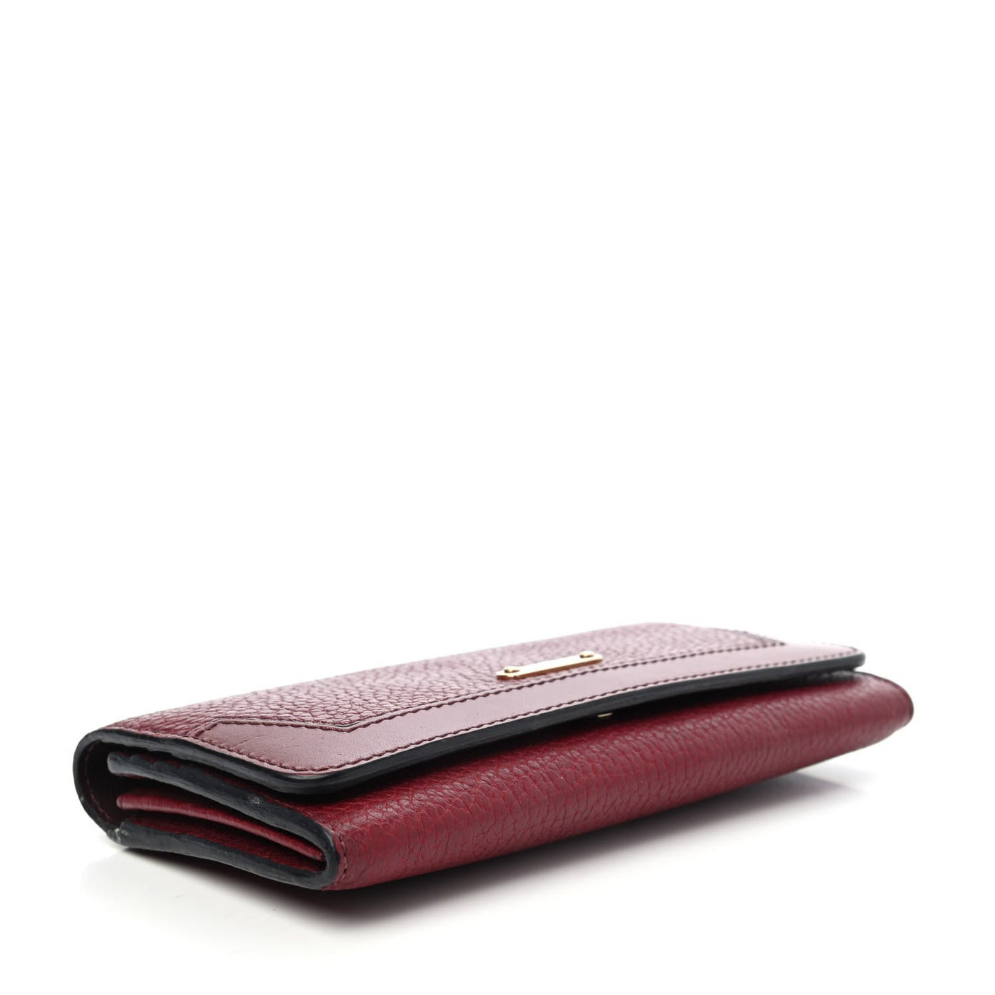 Grainy Calfskin Penrose Continental Wallet Burgundy