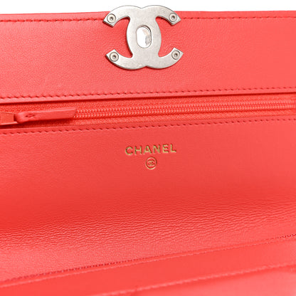 Chanel Lambskin Quilted Chanel 19 Wallet On Chain WOC Coral 6 of 13