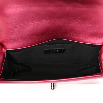 Chanel Metallic Patent Calfskin Quilted Medium Boy Flap Pink 5 of 16