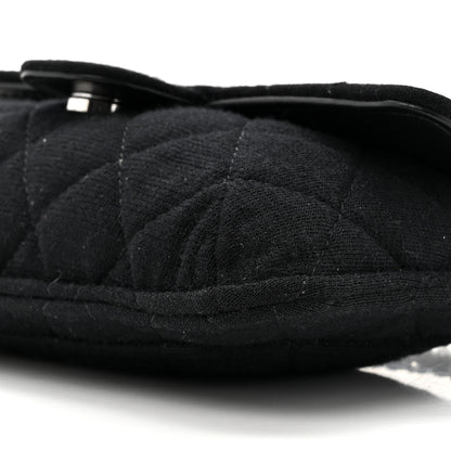 Chanel Jersey Fabric Quilted Foldable Tote With Chain Black Multicolor 14 of 18