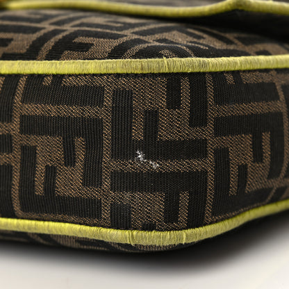 Fendi Fabric Jacquard FF 1974 Large Baguette Tobacco Moro Giallo Fluo 12 of 13